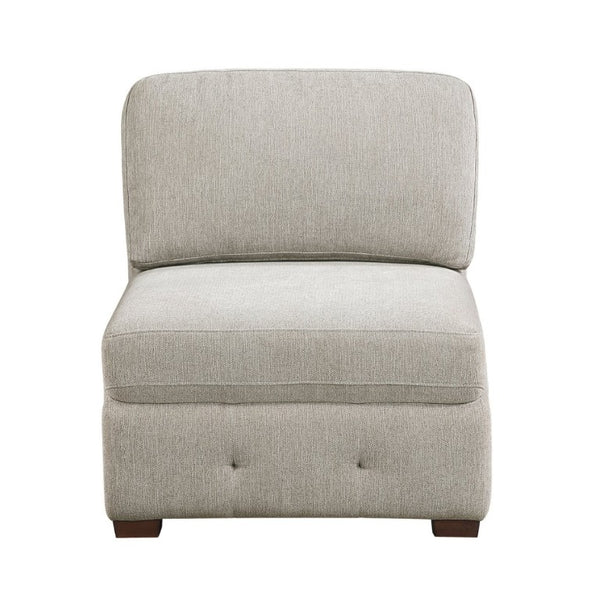 English Elm Modern Tufted Chenille Armless Chair Modular Sectional Seat for Living Room Decor B011P555727