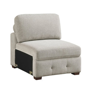English Elm Modern Tufted Chenille Armless Chair Modular Sectional Seat for Living Room Decor B011P555727