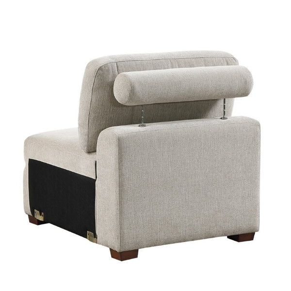 English Elm Modern Tufted Chenille Armless Chair Modular Sectional Seat for Living Room Decor B011P555727