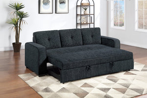 English Elm Sleeper Sofa with Pull Out Bed Tufted Chenille Upholstery for Contemporary Living Spaces Black B011P556625