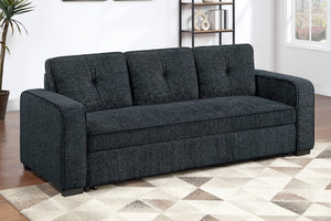 English Elm Sleeper Sofa with Pull Out Bed Tufted Chenille Upholstery for Contemporary Living Spaces Black B011P556625