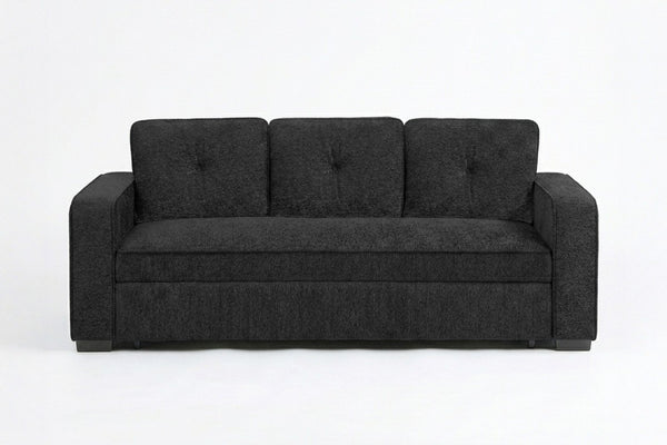 English Elm Sleeper Sofa with Pull Out Bed Tufted Chenille Upholstery for Contemporary Living Spaces Black B011P556625