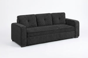 English Elm Sleeper Sofa with Pull Out Bed Tufted Chenille Upholstery for Contemporary Living Spaces Black B011P556625