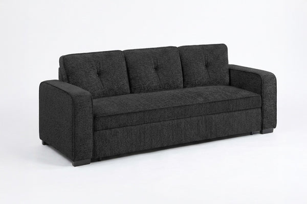 English Elm Sleeper Sofa with Pull Out Bed Tufted Chenille Upholstery for Contemporary Living Spaces Black B011P556625