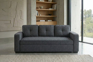 English Elm Sleeper Sofa with Pull Out Bed Tufted Chenille Upholstery for Contemporary Living Spaces Dark Gray B011P556627