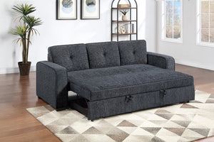 English Elm Sleeper Sofa with Pull Out Bed Tufted Chenille Upholstery for Contemporary Living Spaces Dark Gray B011P556627