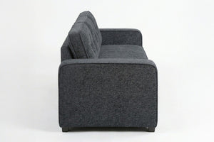 English Elm Sleeper Sofa with Pull Out Bed Tufted Chenille Upholstery for Contemporary Living Spaces Dark Gray B011P556627