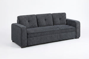 English Elm Sleeper Sofa with Pull Out Bed Tufted Chenille Upholstery for Contemporary Living Spaces Dark Gray B011P556627