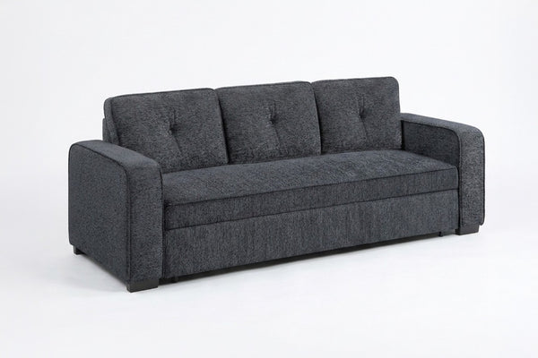 English Elm Sleeper Sofa with Pull Out Bed Tufted Chenille Upholstery for Contemporary Living Spaces Dark Gray B011P556627