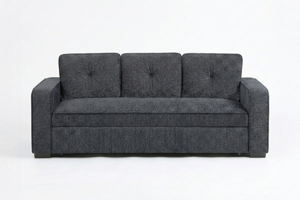 English Elm Sleeper Sofa with Pull Out Bed Tufted Chenille Upholstery for Contemporary Living Spaces Dark Gray B011P556627