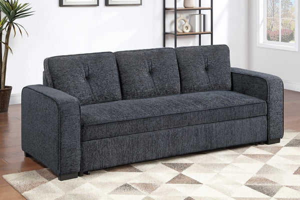 English Elm Sleeper Sofa with Pull Out Bed Tufted Chenille Upholstery for Contemporary Living Spaces Dark Gray B011P556627