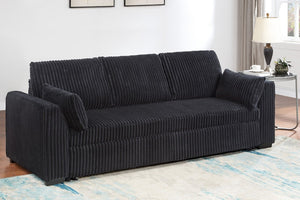 English Elm Sleeper Sofa with Pull Out Bed Fur Like Corduroy Upholstery Modern Living Room B011P556630