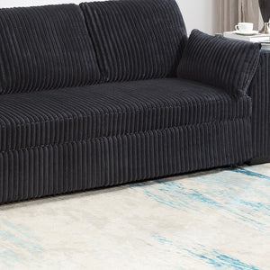 English Elm Sleeper Sofa with Pull Out Bed Fur Like Corduroy Upholstery Modern Living Room B011P556630