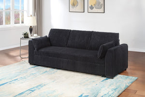 English Elm Sleeper Sofa with Pull Out Bed Fur Like Corduroy Upholstery Modern Living Room B011P556630