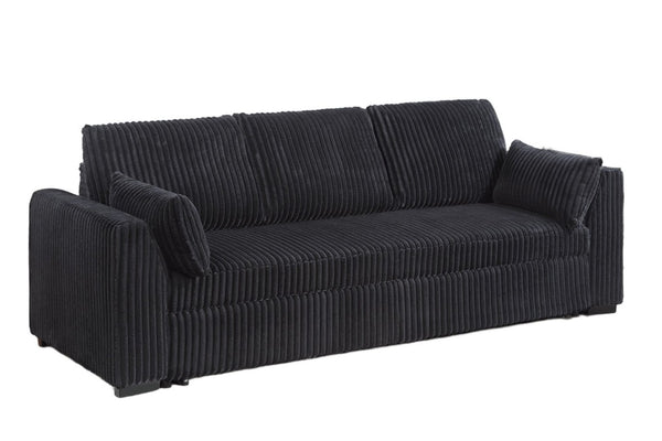 English Elm Sleeper Sofa with Pull Out Bed Fur Like Corduroy Upholstery Modern Living Room B011P556630