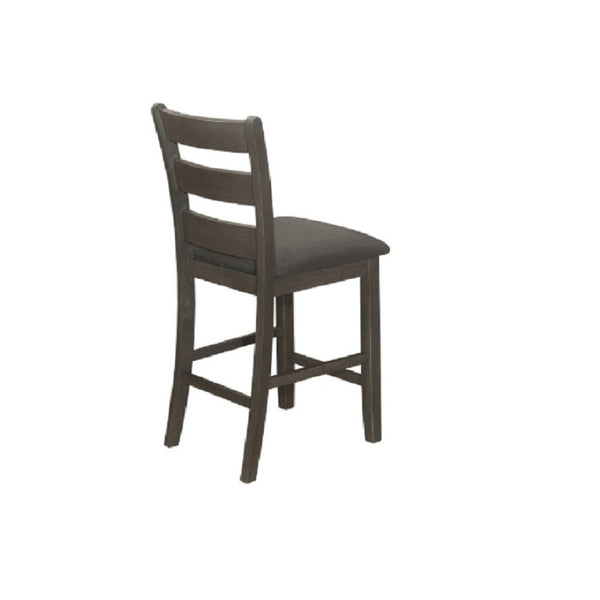 English Elm Gray Rubberwood Ladder Back Counter Chairs Set of 2 with Padded Seats for Kitchen Island B011P557724