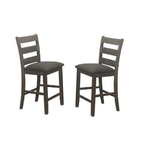 English Elm Gray Rubberwood Ladder Back Counter Chairs Set of 2 with Padded Seats for Kitchen Island B011P557724