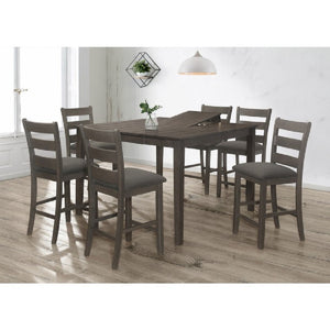 English Elm Gray Rubberwood Ladder Back Counter Chairs Set of 2 with Padded Seats for Kitchen Island B011P557724