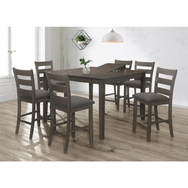 English Elm Gray Rubberwood Ladder Back Counter Chairs Set of 2 with Padded Seats for Kitchen Island B011P557724