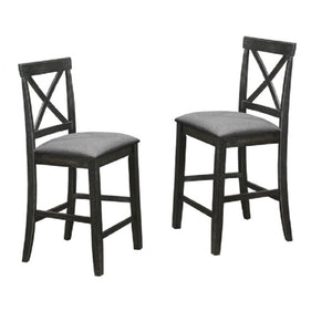 English Elm Antique Black X-Back Counter Chairs Set of 2 Padded Farmhouse Dining Seating B011P557732