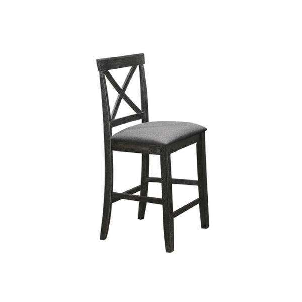English Elm Antique Black X-Back Counter Chairs Set of 2 Padded Farmhouse Dining Seating B011P557732