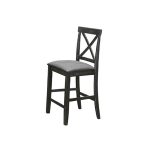 English Elm Antique Black X-Back Counter Chairs Set of 2 Padded Farmhouse Dining Seating B011P557732