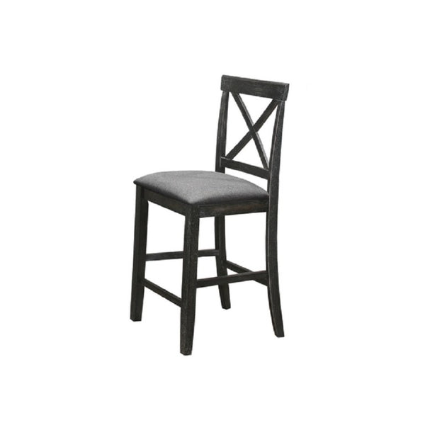 English Elm Antique Black X-Back Counter Chairs Set of 2 Padded Farmhouse Dining Seating B011P557732