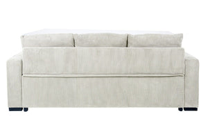 English Elm Sleeper Sofa with Pull-Out Bed Corduroy Upholstered Modern Convertible Guest Room Couch Ivory B011P557733