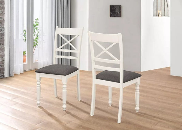 English Elm Two-Tone Rubberwood Dining Chairs Set of 2 with X-Back Design for Modern Homes B011P557734