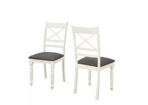 English Elm Two-Tone Rubberwood Dining Chairs Set of 2 with X-Back Design for Modern Homes B011P557734