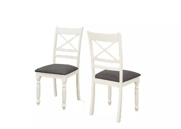 English Elm Two-Tone Rubberwood Dining Chairs Set of 2 with X-Back Design for Modern Homes B011P557734