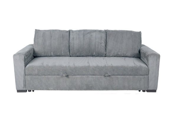 English Elm Sleeper Sofa with Pull-Out Bed Corduroy Upholstered Modern Convertible Guest Room Couch Fog B011P557735