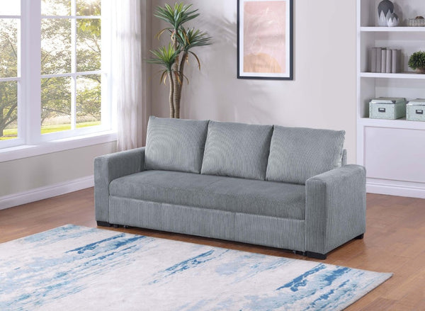 English Elm Sleeper Sofa with Pull-Out Bed Corduroy Upholstered Modern Convertible Guest Room Couch Fog B011P557735