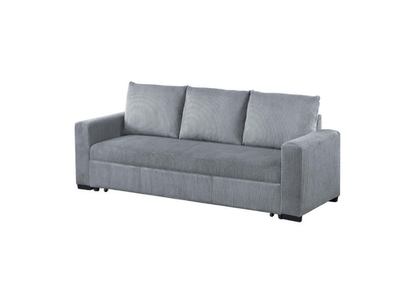 English Elm Sleeper Sofa with Pull-Out Bed Corduroy Upholstered Modern Convertible Guest Room Couch Fog B011P557735