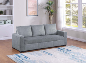English Elm Sleeper Sofa with Pull-Out Bed Corduroy Upholstered Modern Convertible Guest Room Couch Fog B011P557735