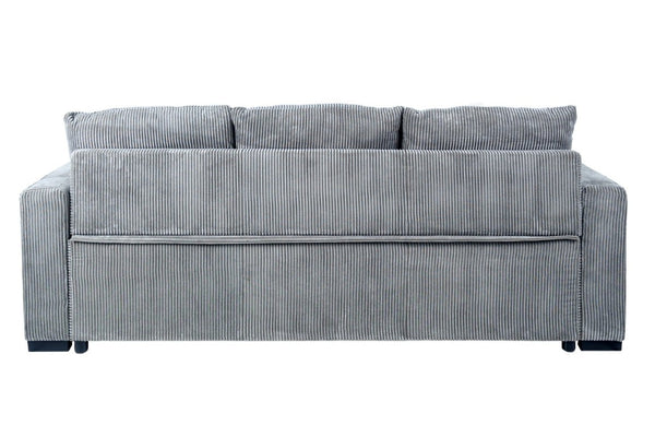 English Elm Sleeper Sofa with Pull-Out Bed Corduroy Upholstered Modern Convertible Guest Room Couch Fog B011P557735