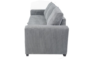 English Elm Sleeper Sofa with Pull-Out Bed Corduroy Upholstered Modern Convertible Guest Room Couch Fog B011P557735