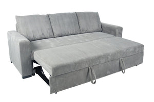 English Elm Sleeper Sofa with Pull-Out Bed Corduroy Upholstered Modern Convertible Guest Room Couch Fog B011P557735