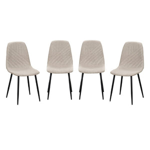 English Elm Contemporary Taupe Polyester Dining Chairs Set of 4 with Stitching and Iron Legs B011P560974