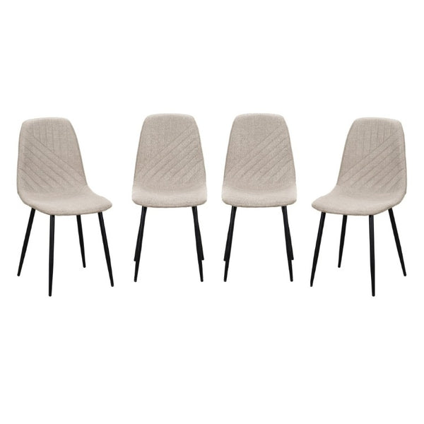 English Elm Contemporary Taupe Polyester Dining Chairs Set of 4 with Stitching and Iron Legs B011P560974