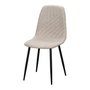English Elm Contemporary Taupe Polyester Dining Chairs Set of 4 with Stitching and Iron Legs B011P560974