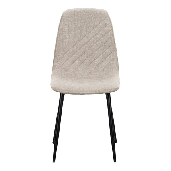 English Elm Contemporary Taupe Polyester Dining Chairs Set of 4 with Stitching and Iron Legs B011P560974