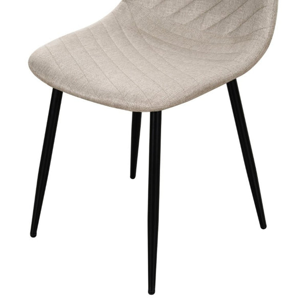 English Elm Contemporary Taupe Polyester Dining Chairs Set of 4 with Stitching and Iron Legs B011P560974
