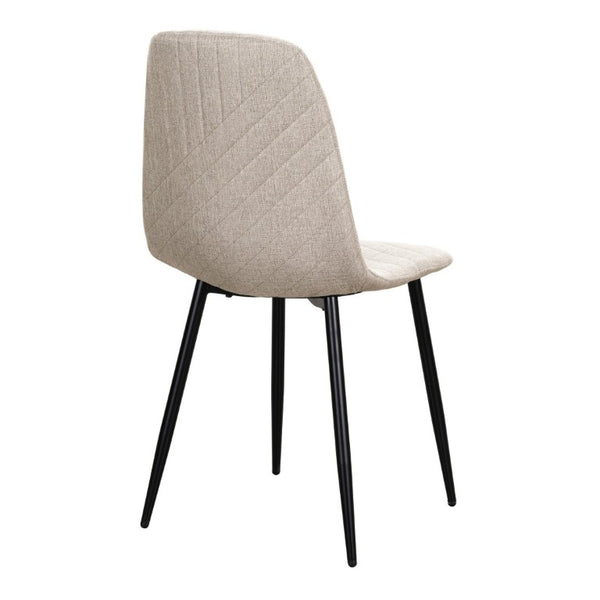 English Elm Contemporary Taupe Polyester Dining Chairs Set of 4 with Stitching and Iron Legs B011P560974