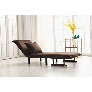 English Elm Fabric Click Clack Convertible Chair Polyester Upholstered Sleeper for Living Room Spaces Dark Brown B011P560985