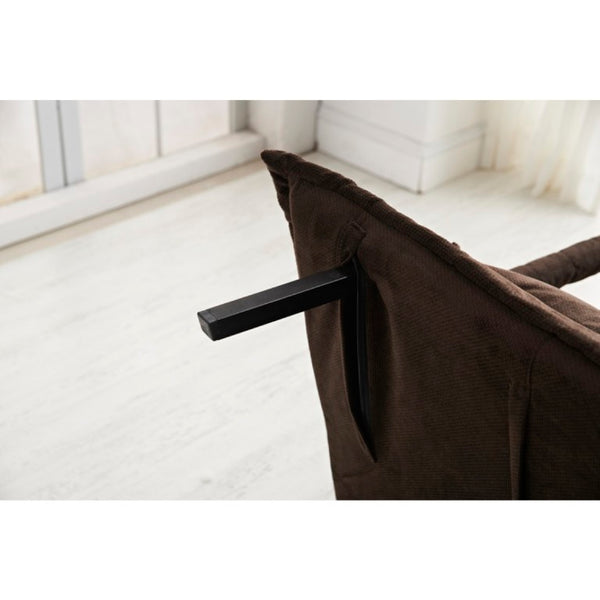 English Elm Fabric Click Clack Convertible Chair Polyester Upholstered Sleeper for Living Room Spaces Dark Brown B011P560985
