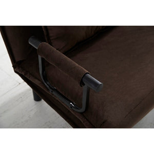 English Elm Fabric Click Clack Convertible Chair Polyester Upholstered Sleeper for Living Room Spaces Dark Brown B011P560985