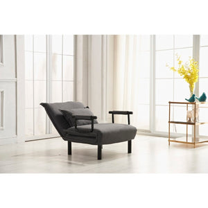 English Elm Fabric Click Clack Convertible Chair Polyester Upholstered Sleeper for Living Room Spaces Gray B011P560986