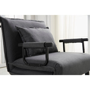 English Elm Fabric Click Clack Convertible Chair Polyester Upholstered Sleeper for Living Room Spaces Gray B011P560986