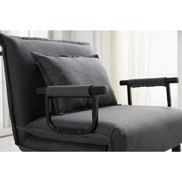 English Elm Fabric Click Clack Convertible Chair Polyester Upholstered Sleeper for Living Room Spaces Gray B011P560986